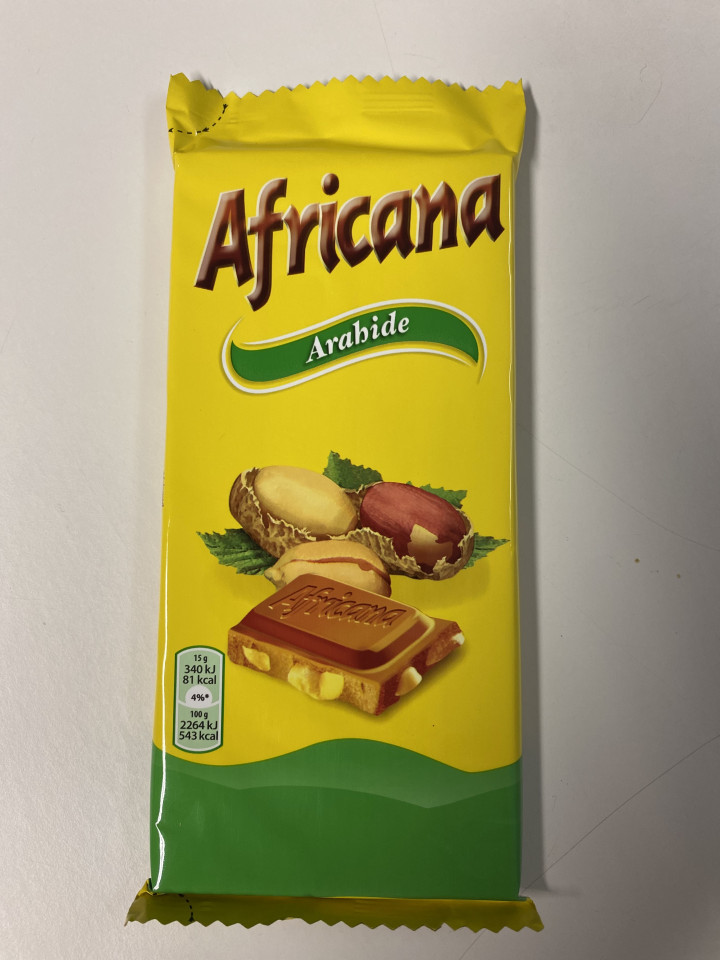 AFRICANA Cioco cacao lapte+arahide / Kakao-Milch-Erdn.80g