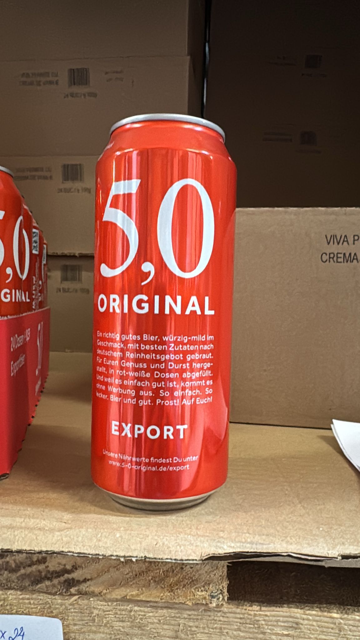 5,0 Original Export Bier, Dose 500 ml, 5,2% vol.